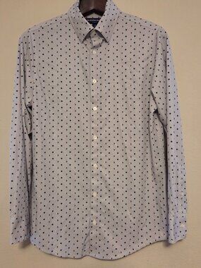 Mizzen+Main Leeward Shirt Small Trim Fit Gray Check Geometric Performance
